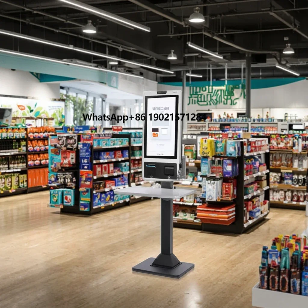 

Automatic Self-Service Payment Kiosk with Touch Screen Floor Stand & Built-in Barcode Scanner Online Electricity for POS Kiosks