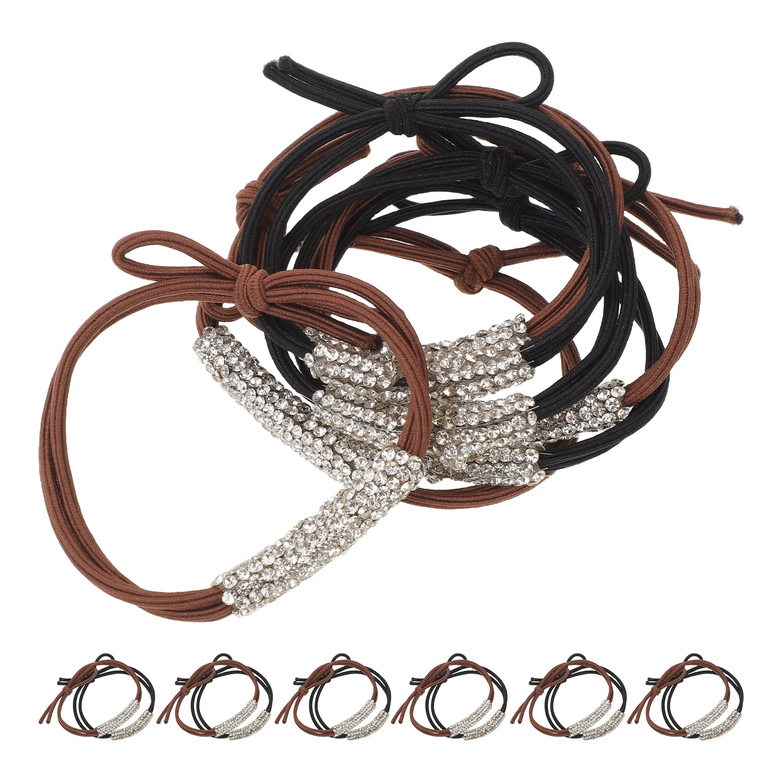 

24pcs Rhinestone Hair Ties Women Girls High Elasticity No Damage Hairbands For Ponytail Bun Glitter Stretch Scrunchies Daily
