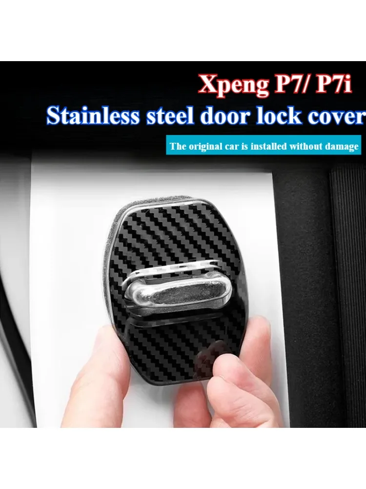 For Xpeng P7 P7i door lock cover, stainless steel protective cover, anti-corrosion, anti-rust interior accessories