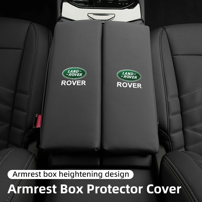 Car Armrest Storage Booster Cushion Console Dual Opening Armrest Pad For Land Rover Range Rover Evoque Velar Defender Discovery