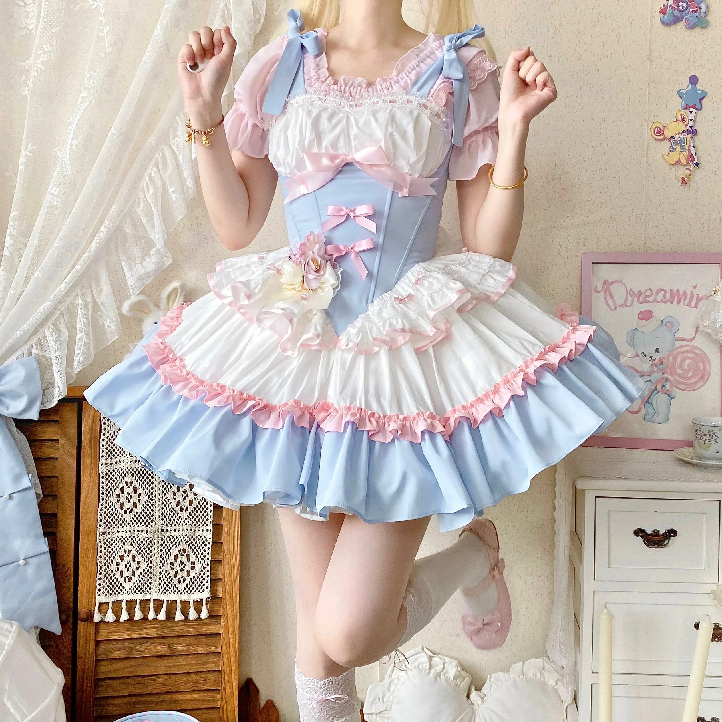 Coalfell Original Lolita Dress Jsk Suspender Ballet Herringbone Waist Cinching Dress