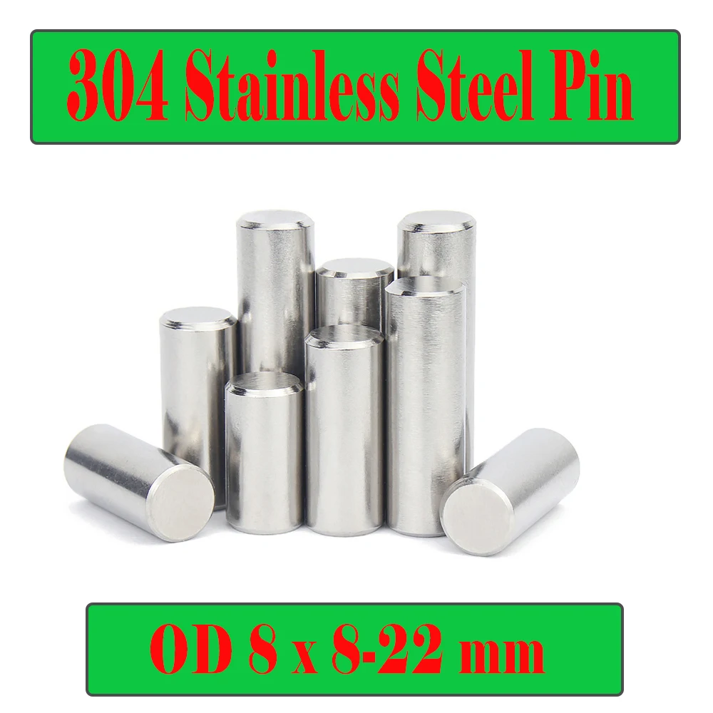 

OD 8mm 304 Stainless Steel Pin 8/10/12/14/15/16/18/20/22*8 mm (10PC) Cylindrical Pin Posit Loose Needle Roller