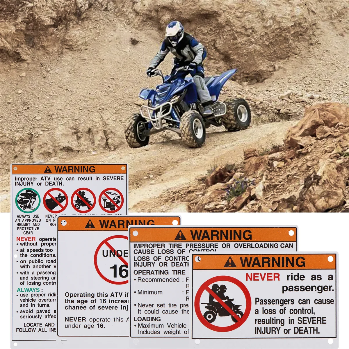 لياماها تحذير الشارات ملصقات تسميات الألومنيوم المدعومة رابتور الناسف Banshee -AB16