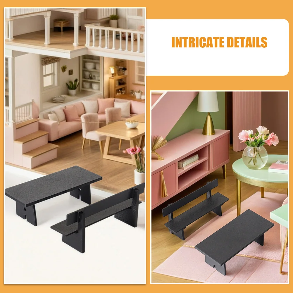 3-delige miniatuur tafel stoel bank set ingewikkelde ontwerp klein meubilair poppenhuis eetkamer scène tuinornamenten klein meubilair