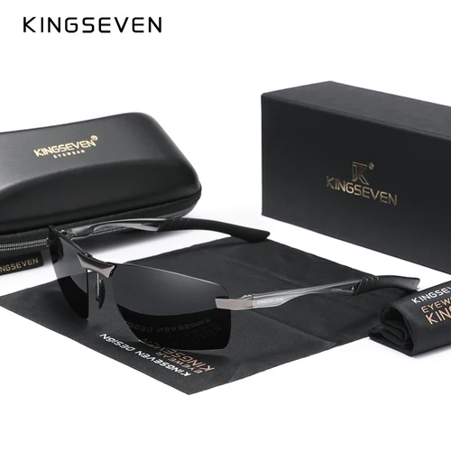 KINGSEVEN-gafas de sol polarizadas para hombre, lentes con montura de aluminio, UV400, para conducir, novedad de 2024