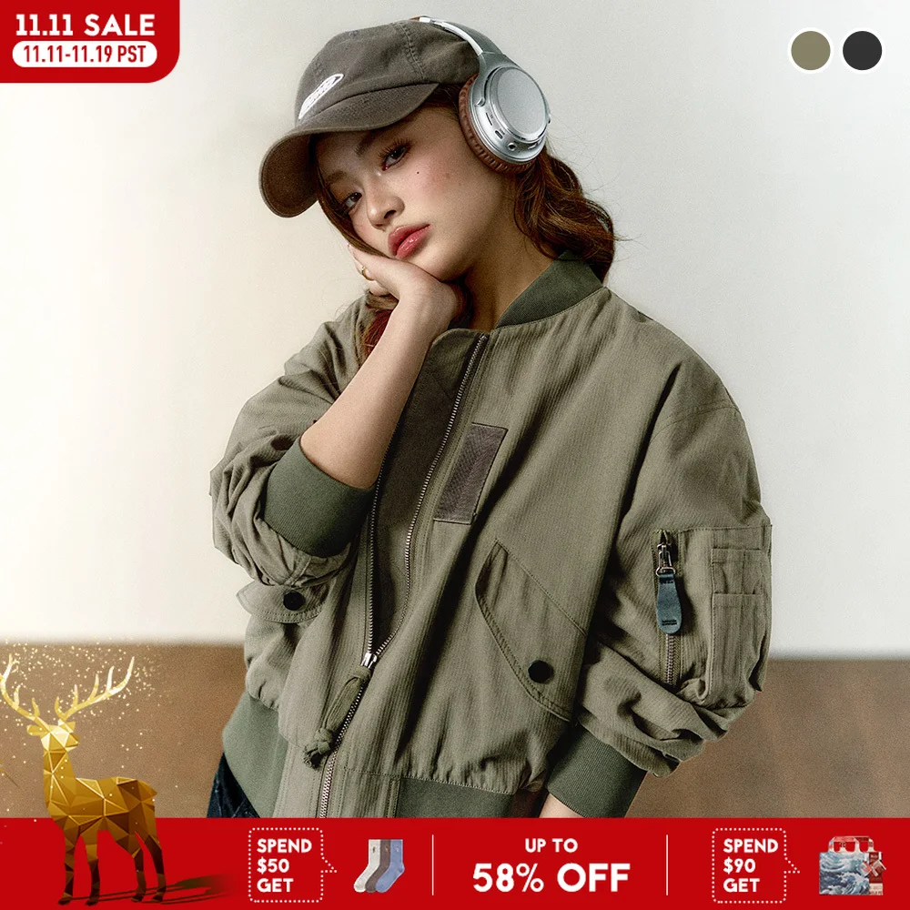 

Женская куртка-бомбер Maden MA1, зимняя модная уличная одежда, винтажная куртка-бомбер в стиле ретро, толстое хлопковое пальто высокого качества, новинка 2024