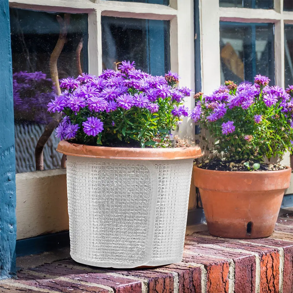 5Pcs Winter Flower Pot Thermal Cover Self-Adhesive Aluminum Foil Double-Sided Insulation Reusable Freeze Protection for Outdoor