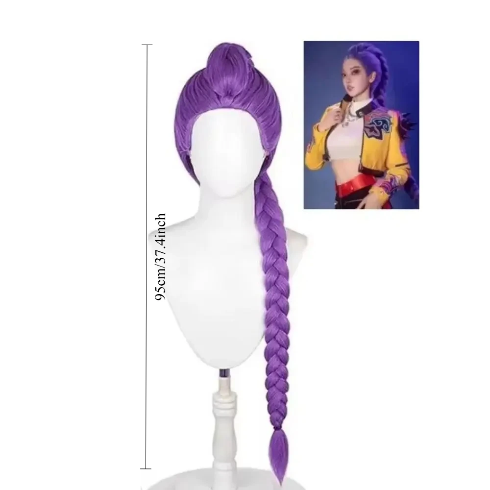 2026 핫 무비 케이팝 키즈 걸스 코스프레 가발 미라 루미 조이 데몬 헌터스 퍼플 블랙 레드 롱 헤어 할로윈 코스프레 소품