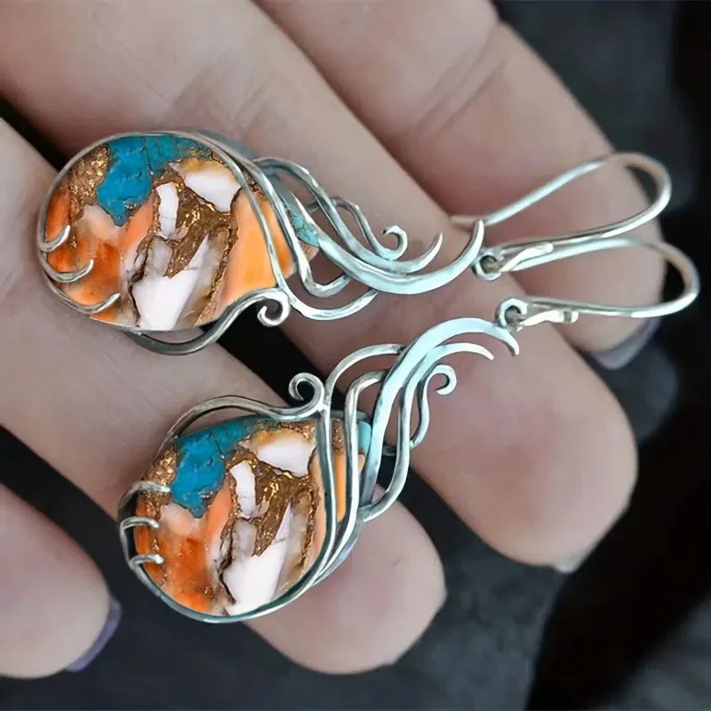 Fashion Bohemian Earring Imitation Turquoise Earring Earrings for Women Vintage Earrings Jewelry Perfect Gift To Lover Friend