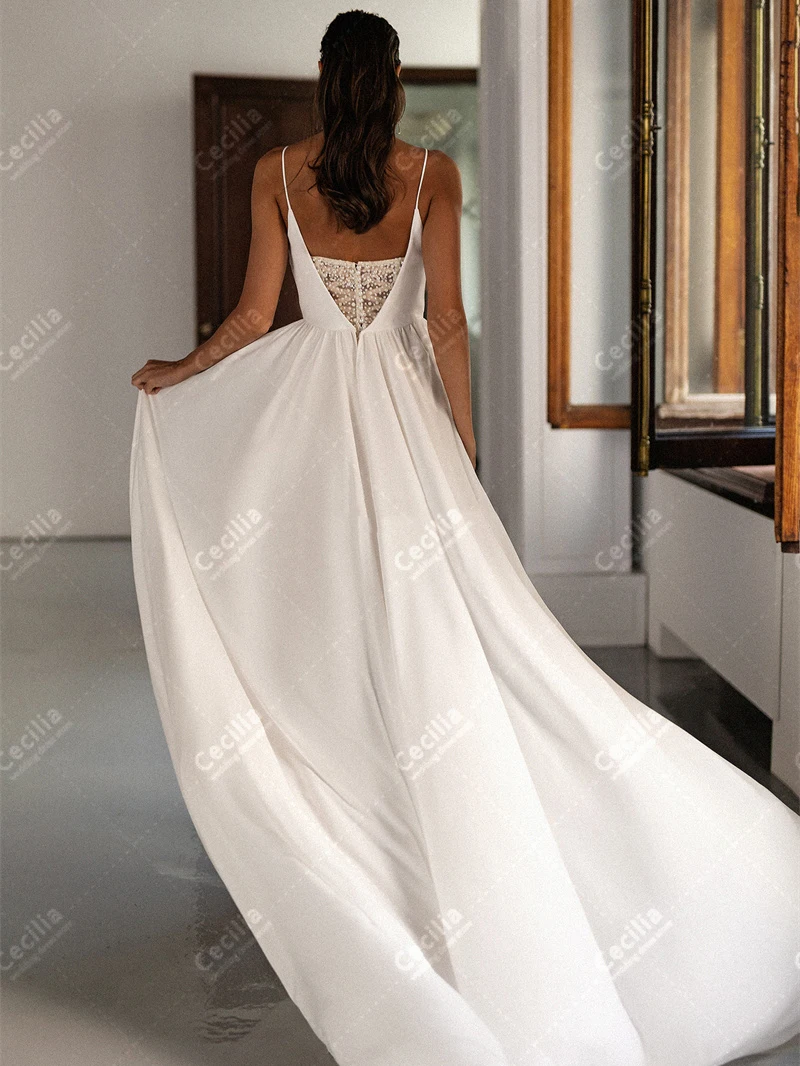 Vestidos de casamento modernos elegantes vestidos de noiva renda sereia com trem varredura de cetim sem mangas encantadores vestidos de novia personalizados