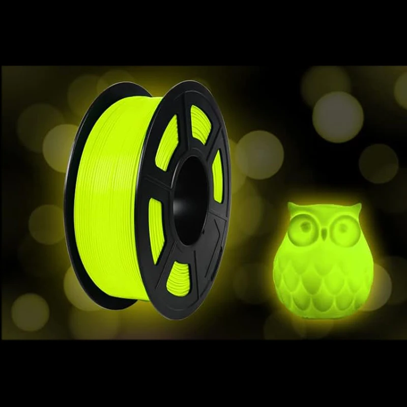 Glow in The Dark PLA 3D Printer Filament Bundle 1.75mm 3D Printing Filament Dimensional Accuracy +/- 0.03mm,Yellow,250g