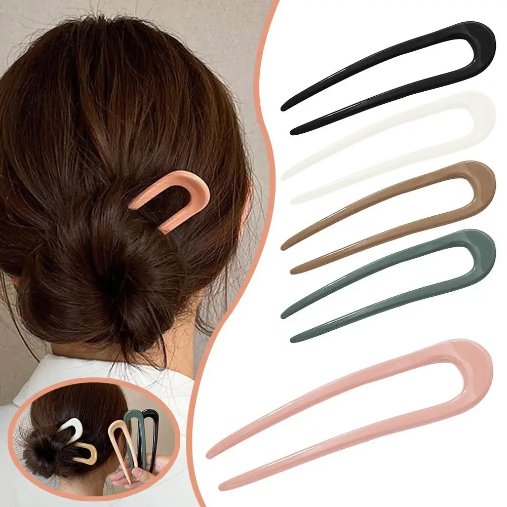 Fshion Creative U-Shaped Hair Fork New Hair Accessory Hairpins Sticks Party Girls Women Hair Creative Design Resin Gifts A5R1