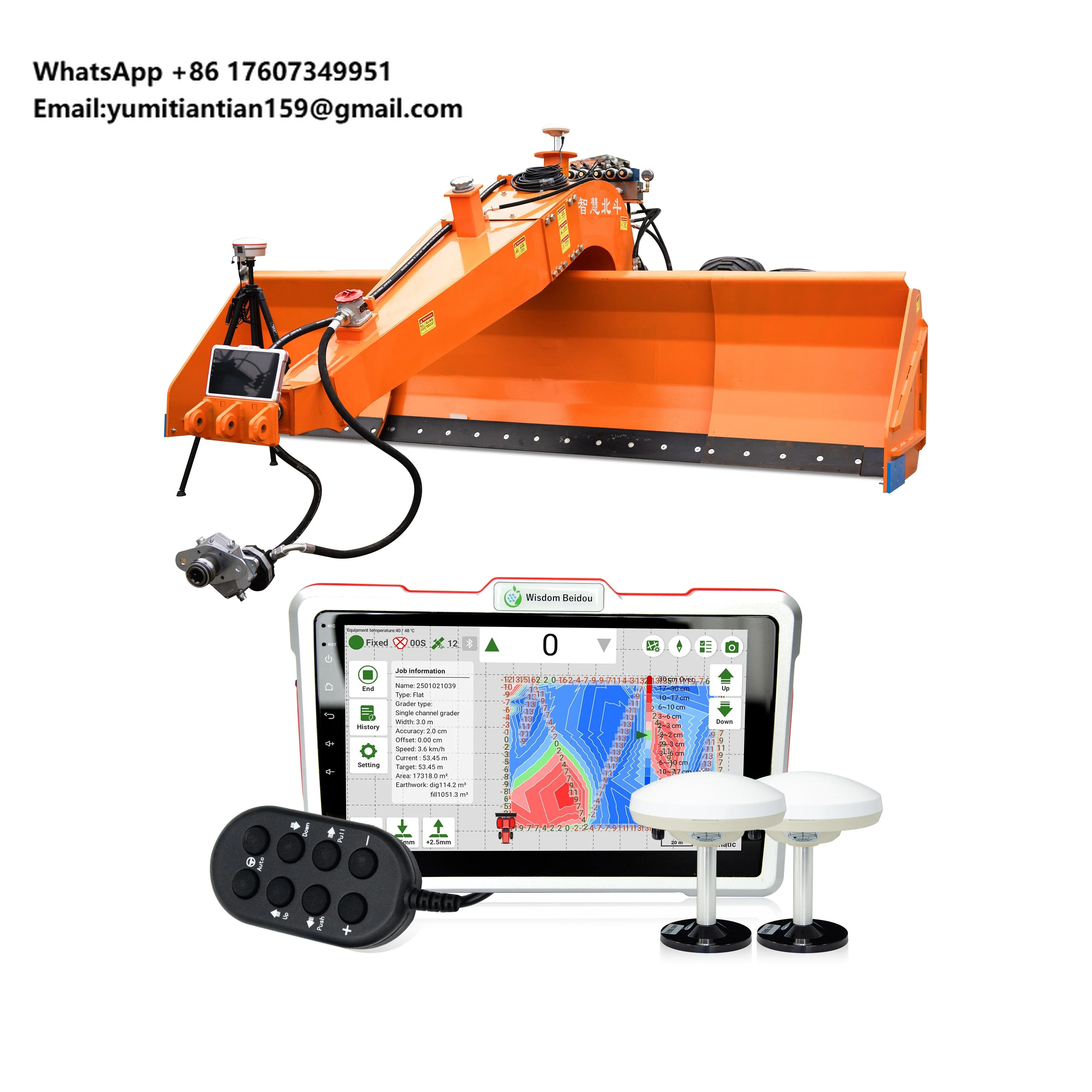 Agricultural Satellite Laser Tractor 4.5m Land Leveling Machine RC Motor Grader Other Farm Equipment