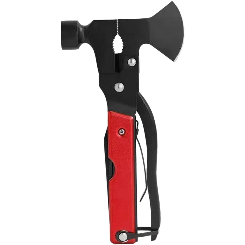 Unique Gifts For Men Women Dad Husband 14 In 1 Multi Tool Ax Saw Knife Hammer Pliers Screwdriers Red