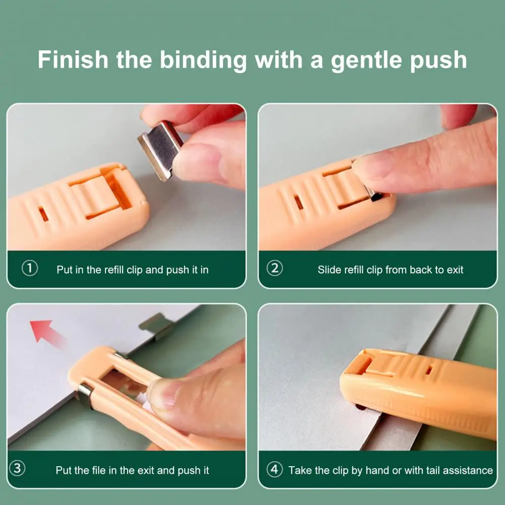 Practical Paper Clam Labor-saving Stapler Clip 50 Stapler Clips Handheld Paper Clip Dispenser  Multi-purpose