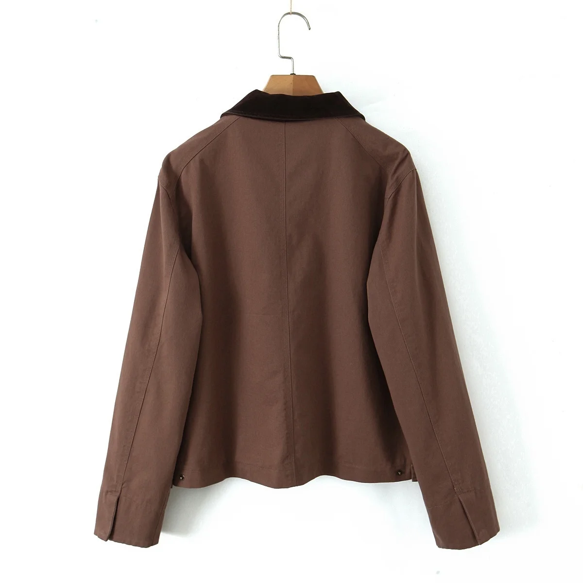 Kurtka damska Maxdutti w stylu francuskim, luźna, vintage, patchworkowa, z kołnierzykiem, topy, kurtka boyfriend, odzież robocza, kurtka cargo, kurtka bomberka, topy