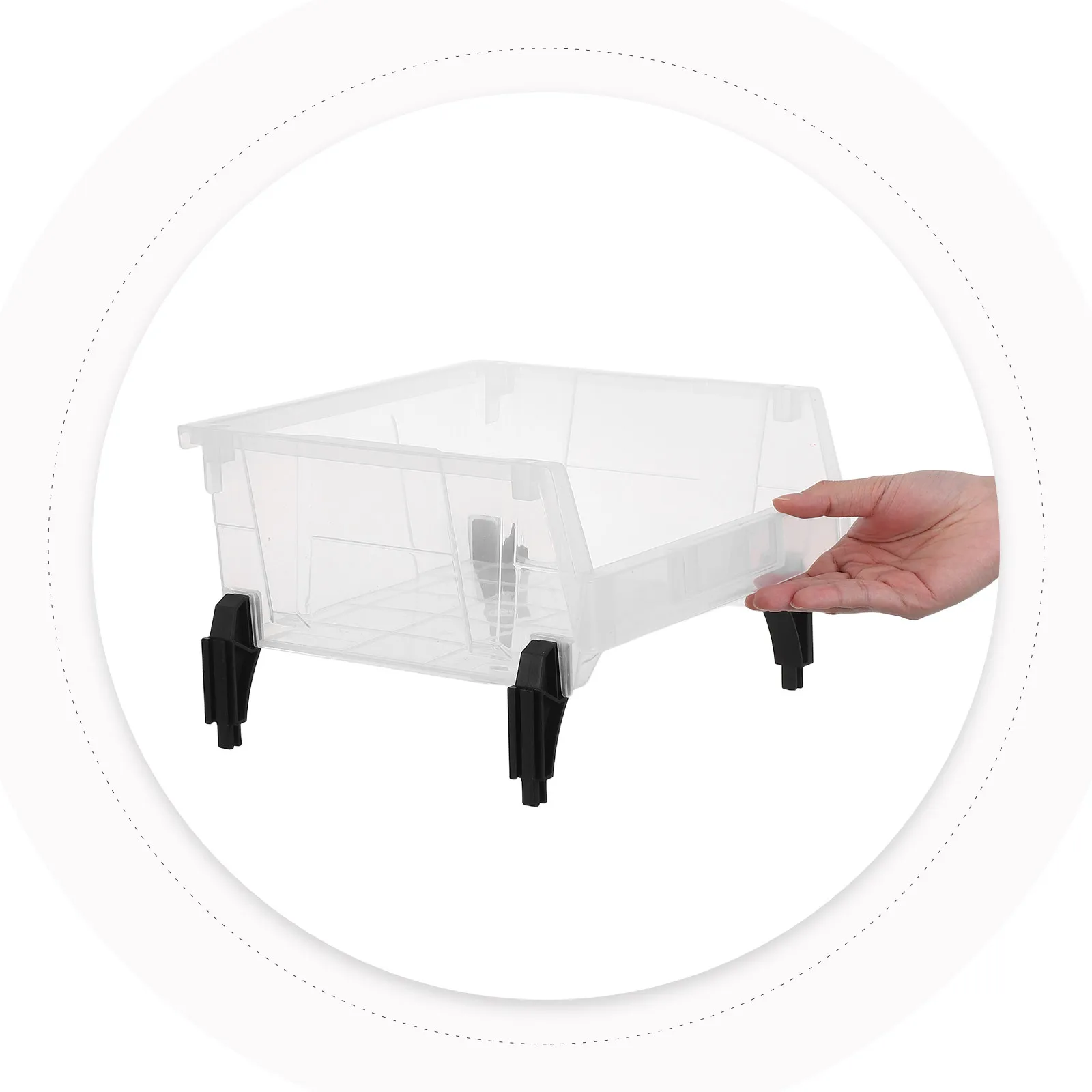 Transparent Plastic PP Sorting Box Small Clear Square Display Organizer Desktop Storage Case for Desk Supplies Small Parts