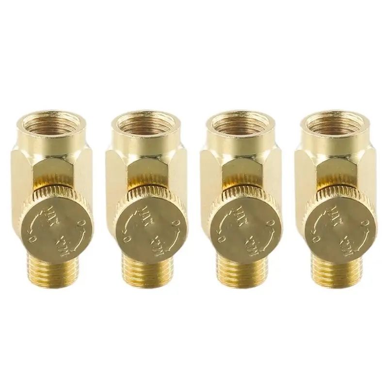 

FYBL-Solid Brass 1/4Inch NPT Inline Regulator 4Pcs Compressed Air Pressure Valve Replacement Water Heater For Air Tools