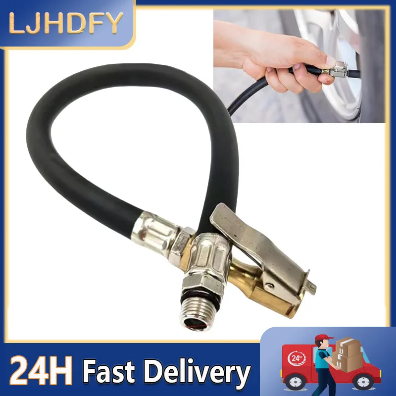

Air Tyre Inflator Pressure Car Auto Tire Hose Pump Gauge Hose Connector Flexible For Automobile Tires Fast Inflatable Rods