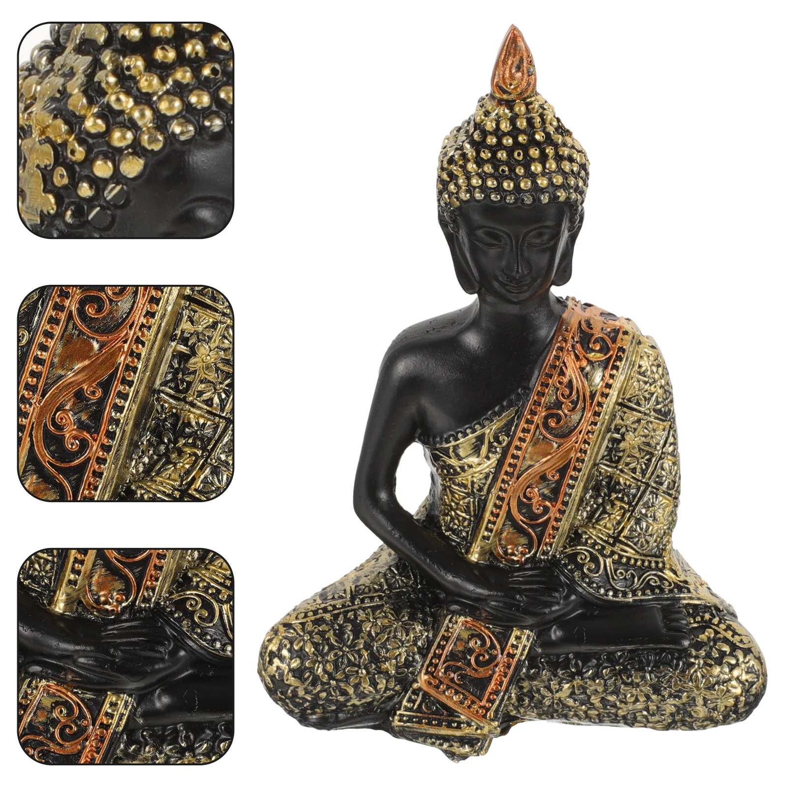 

Retro Resin Buddha Statue Desktop Decor Craft Sculpture Ornament Vintage Decoration Home Temple Gift Resin