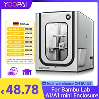 YOOPAI-carcasa de impresora 3D cubierta de casa con luz LED temperatura constante ignífuga grande para laboratorio de Bambu A1/A1 mini