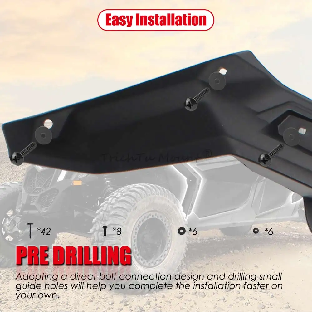 For Can-Am Maverick X3 Max DS RS XRS XRC XMR Turbo RR 17-2024 UTV Front Rear Fender Flares Mud Guards #71500297 - view 4