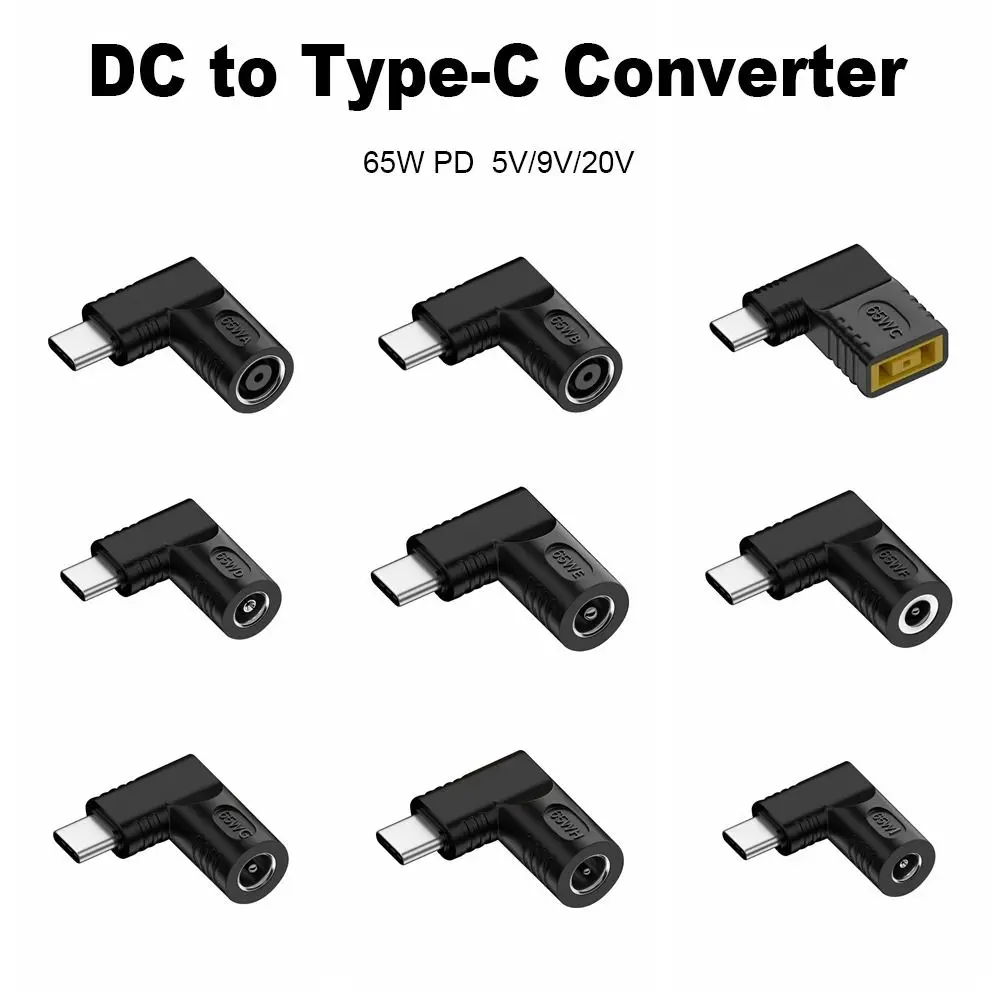 5.5X2.5 7.4X5.0 4.5X3.0mm Złącze USB C PD 65W DC do zasilacza typu C Konwerter do Xiaomi/Samsung/Lenovo