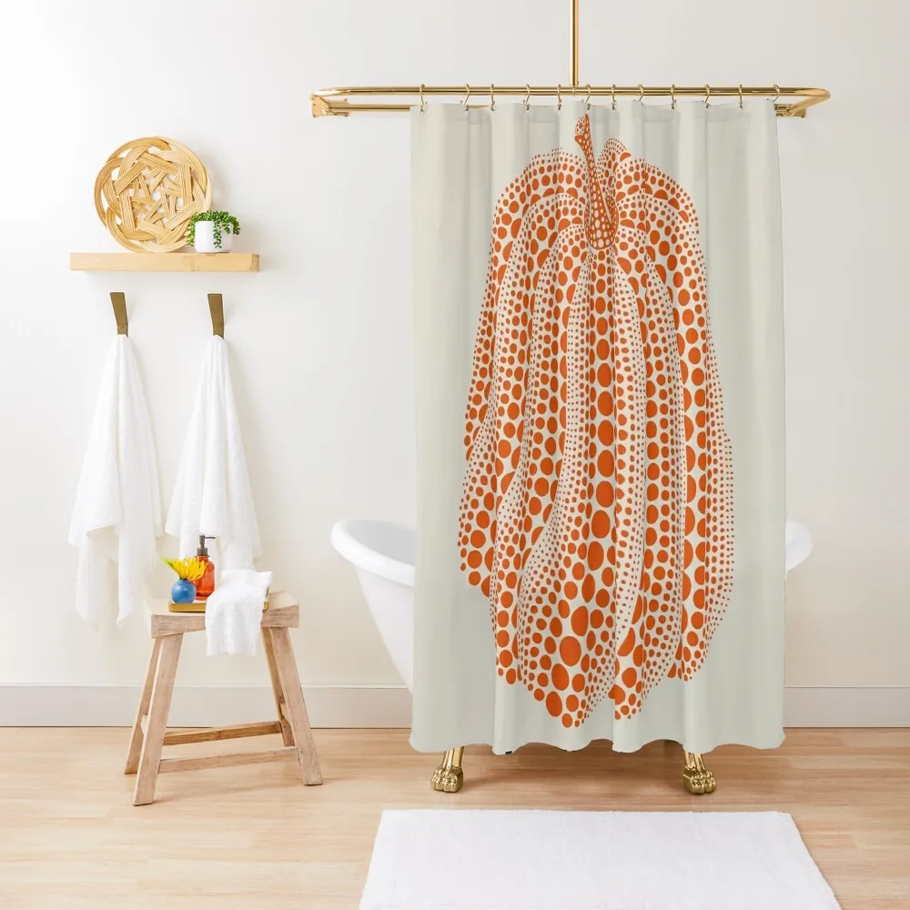 

Yayoi Kusama - Pumpkins Retro Shower Curtain Shower Bathroom Bathroom Shower Set Bathroom And Curtain