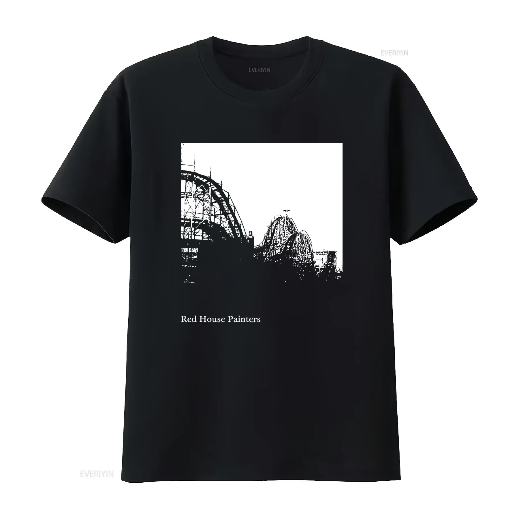 Red House Painters Roller Coaster Art T Shirt for Fans vintage Washed Breathable Unisex Versatile Comfortable streetwear
