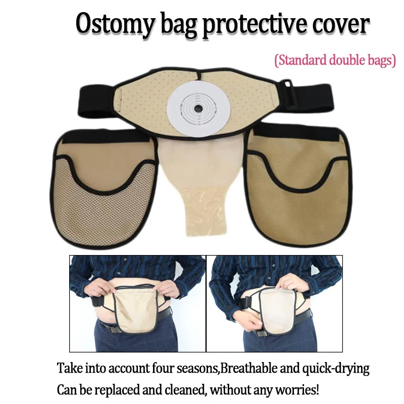 

Adjustable Colostomy Pouch Protective Cover Waist Belt Outward Coverage Fixed Portable Support Belts