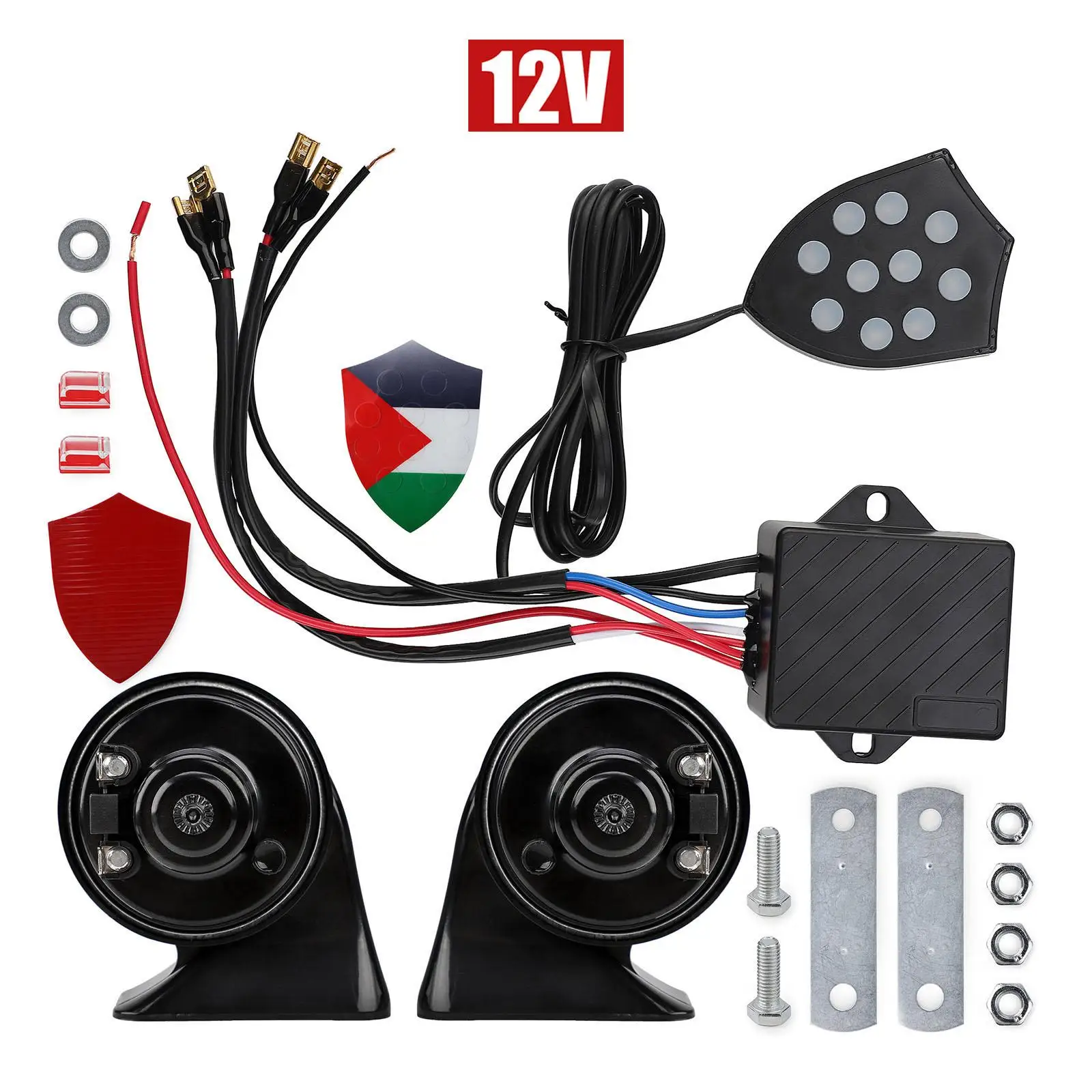 Bocina electrónica para coche, regulador de 12V, controlador Musical Universal, bocina para vehículos, barcos, camiones, coches, bocinas de tren