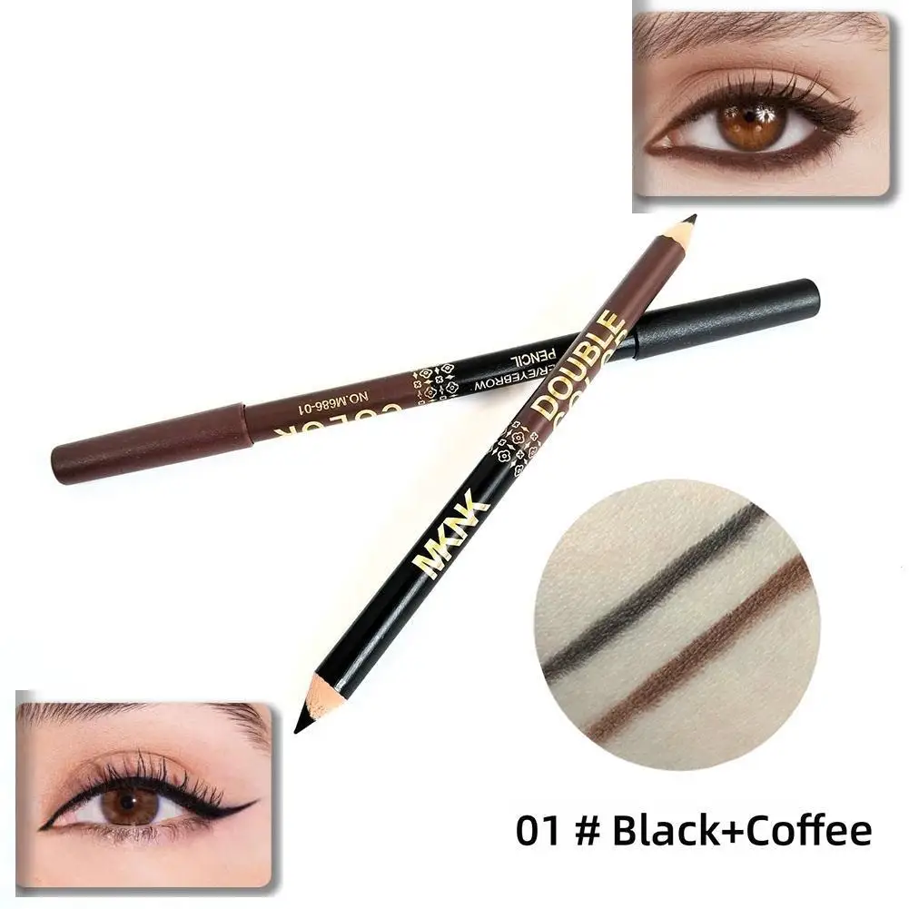 Double Headed Dual Color Eyeliner Pencil Smooth Lasting Waterproof Pearlescent Lying Silkworm Eyeshadow Pen Stick Eye Makeup