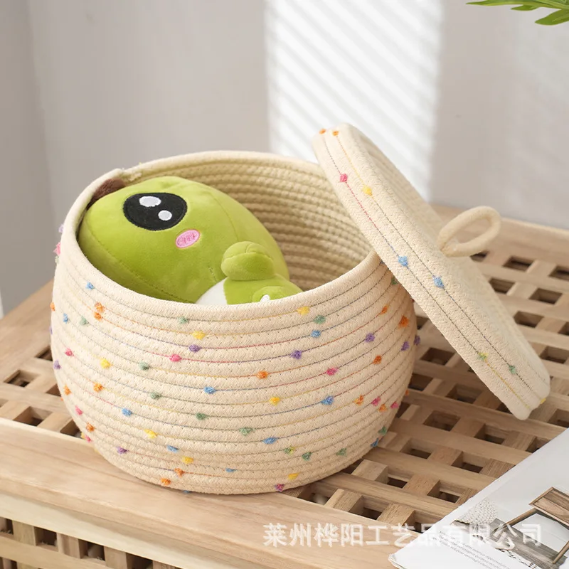 Portable Knitted Desktop Storage Basket Child Toy  Organizers Gift  Boxes Organizing High Quality Home Decor