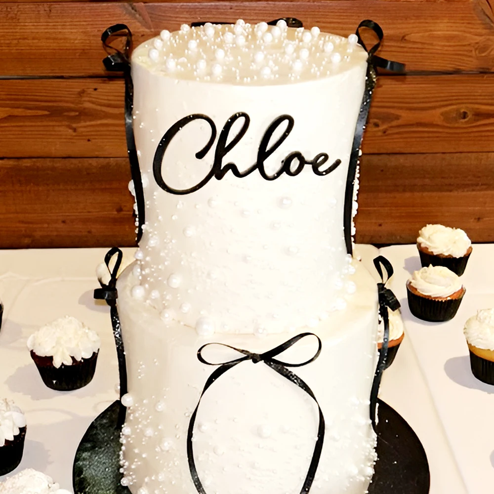Cake Topper Personalized Name - Laser Cut Acrylic Cake Topper and 	 Wooden Cake Topper, Custom Birthday Cake Topper