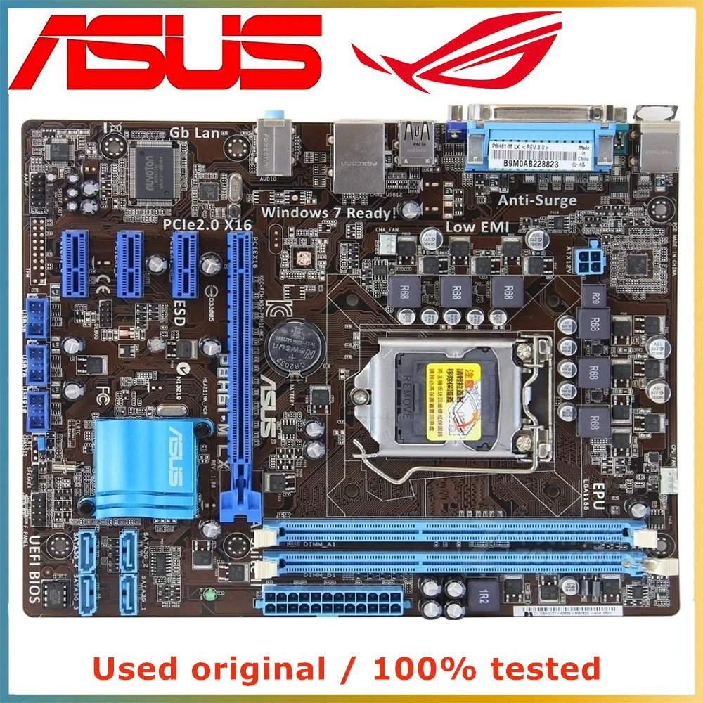 

Материнская плата для компьютера ASUS P8H61-M LX LGA 1155 DDR3 16G для Intel H61 P8H61 десктопная материнская плата SATA II PCI-E 2,0 X16