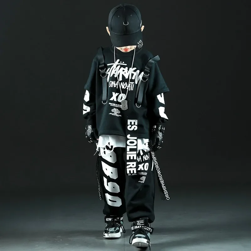 Hip-hop Costumes for Boys,Drum Performance Costumes,Girls Performance Costumes, Baseball Sportswear,hiphop Clothes Kids