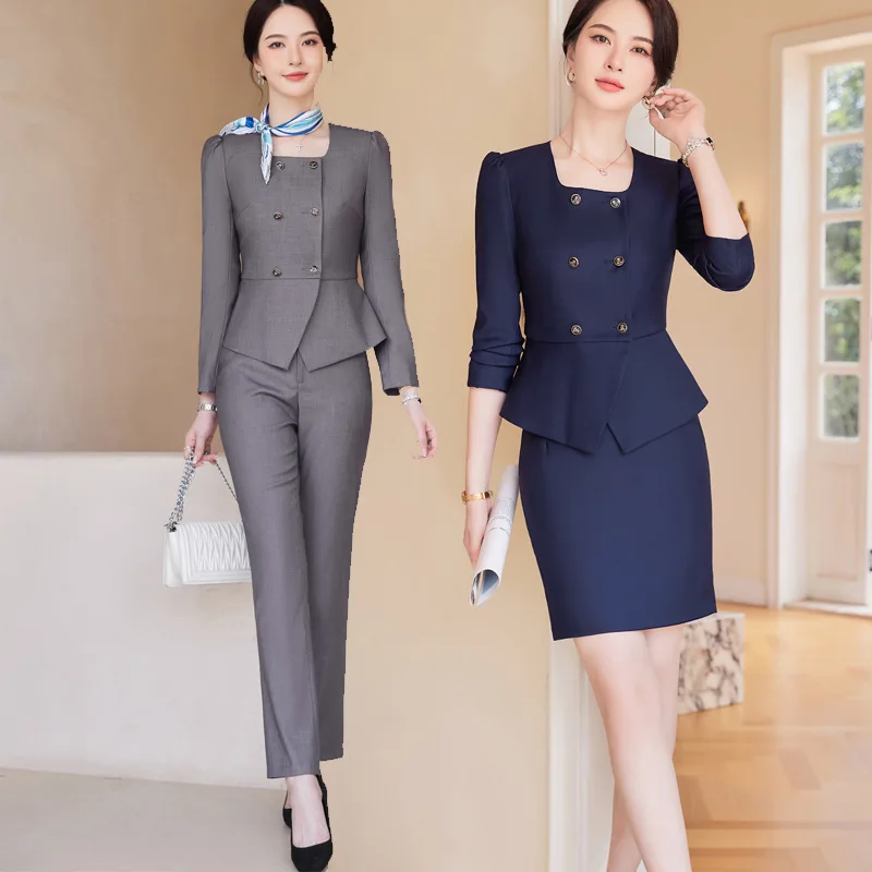 High-End Business Wear Suit Dress Women's Autumn Temperament Goddess Style Beauty Salon Store Manager Jewelry Store Formal Suit