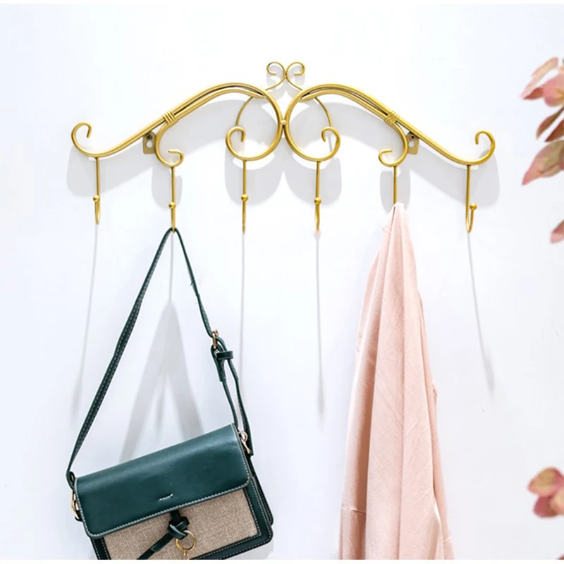 

Entrance Display Hanging Coat Racks Clothes Organizer Wall Drying Golden Coat Racks Metal Colgador De Ropa Hallway Furniture