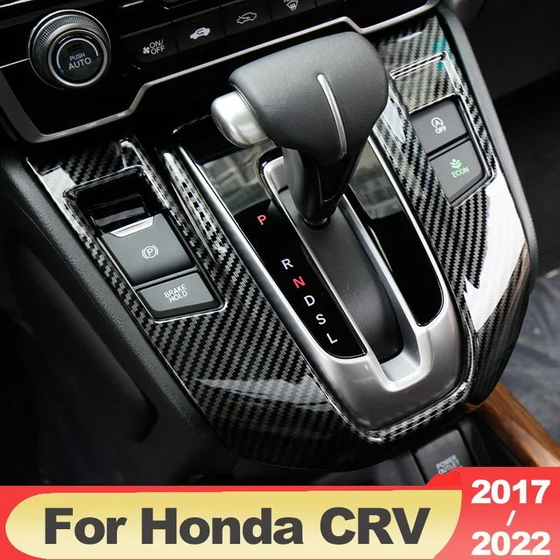 For Honda crv CR-V 2017 2018 2019 2020 2021 2022 Hybrid ABS Car Internal Gear Shift Box Panel Cover Case Trim Frame Stickers view 2