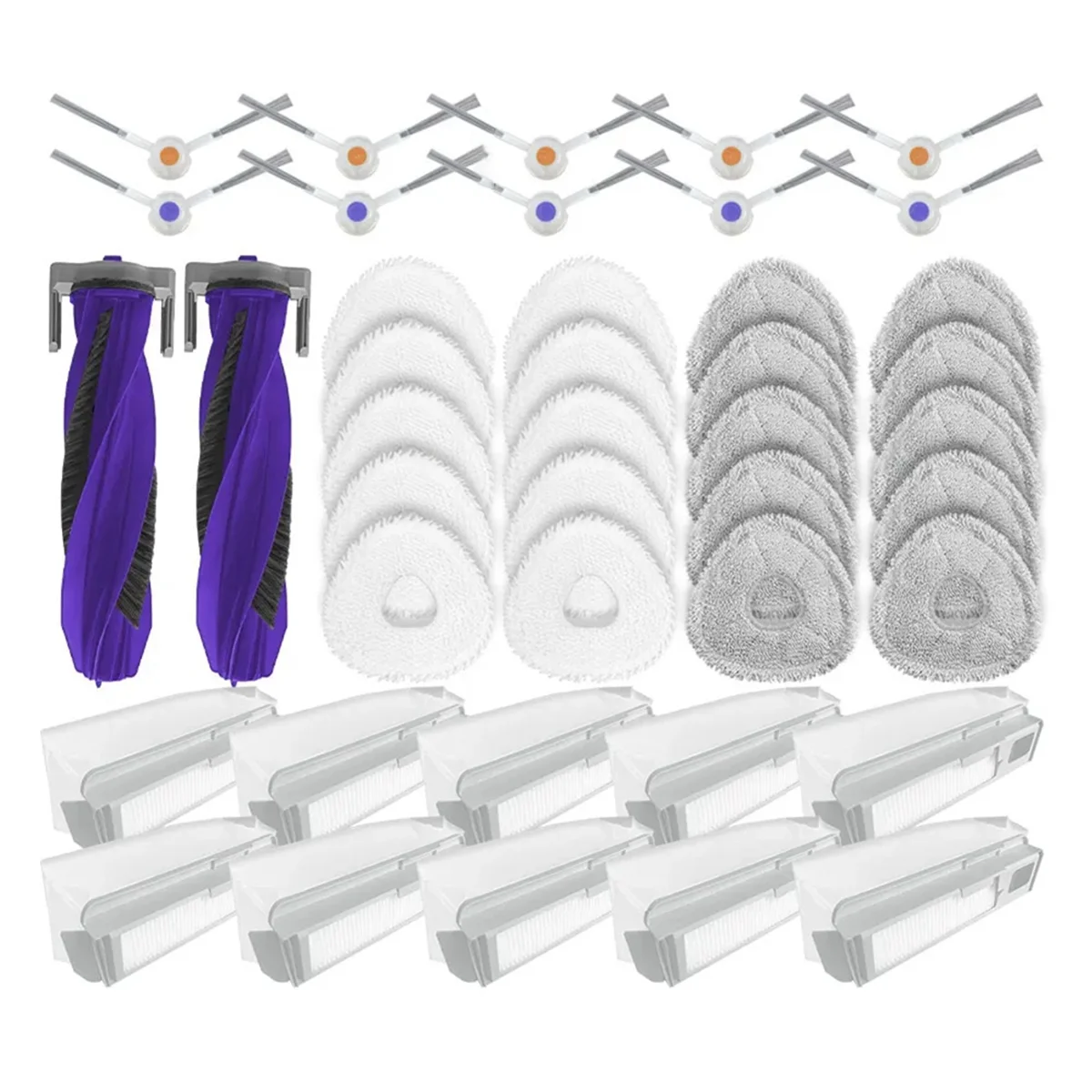 

AUU-Accessory Set for Freo X Ultra / J4, J4 Lite Replacement Parts Main Side Brush Filter Mop Cloth,A