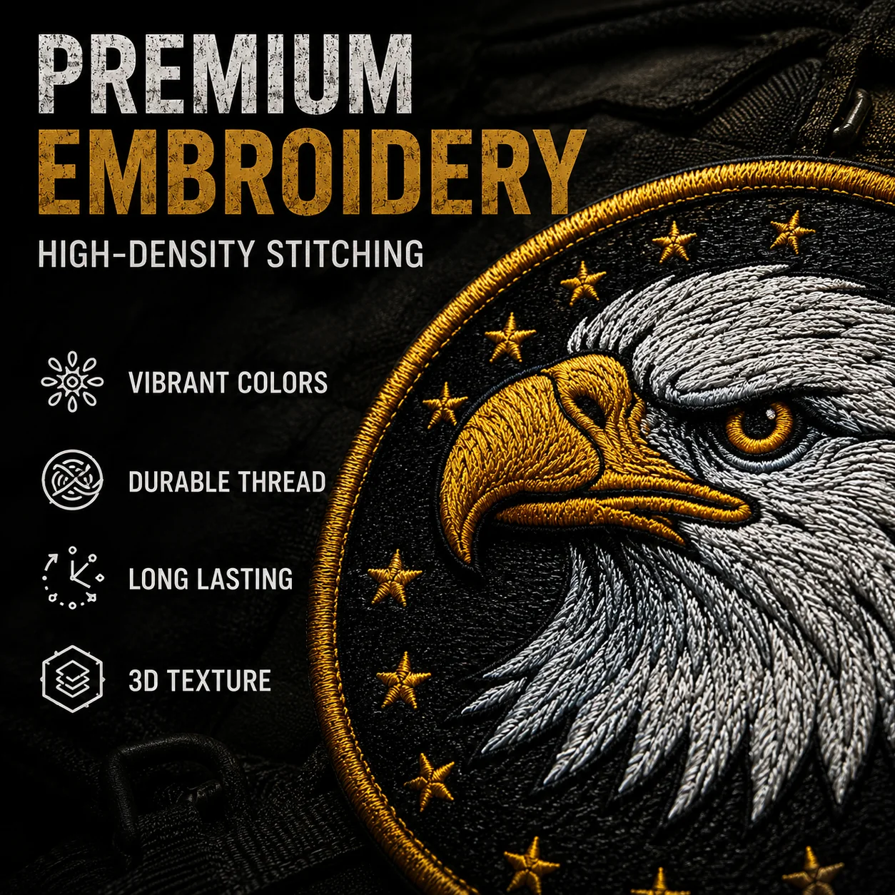 Custom Tactical Embroidered Patches Personalized Logo Name Hook and Loop Badge for Vest Backpack Jacket Outdoor Team Gear