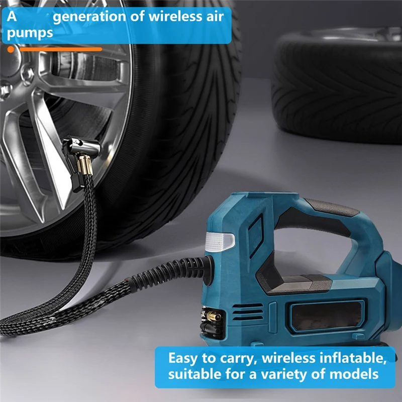

Беспроводной электрический воздушный насос с питанием от аккумулятора 18 В для автомобиля, велосипедных шин, шариков, портативный воздушный компрессор, надувной насос
