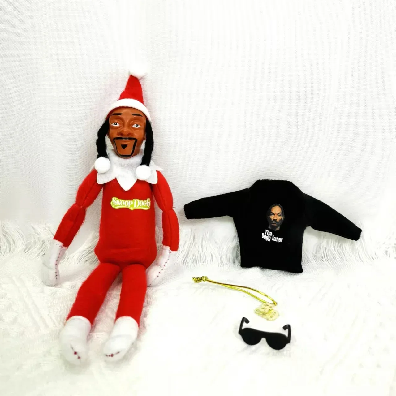 2024 Snoop Dogg Snoop on a Stoop Christmas Elf Doll Christmas Decorations Plush Toys Including T-Shirt Christmas Home Decor