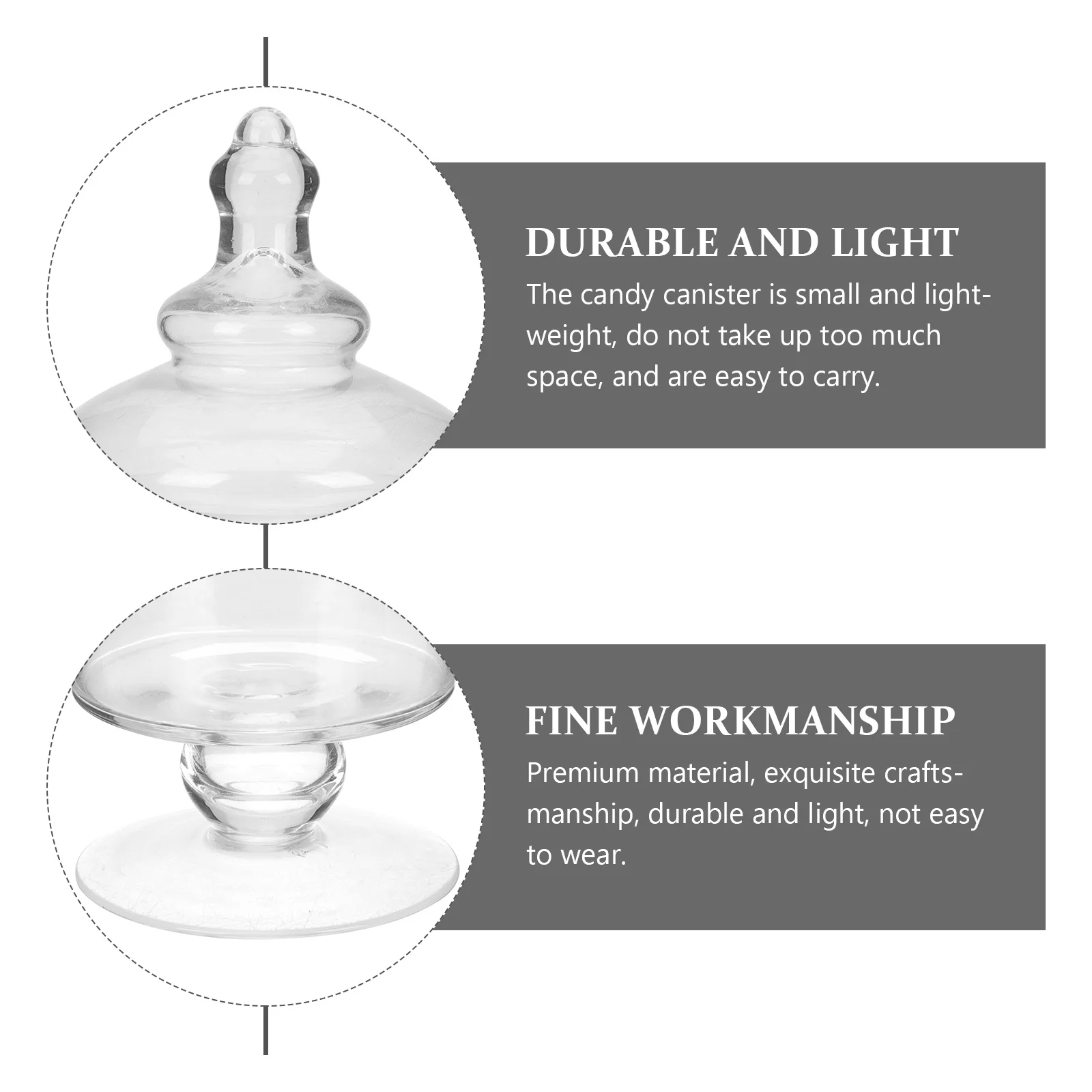 

Transparent Candy Jar Glass Candy Canister Premium Clear Gift Canister for Party Favor Wedding Treats Storage Dried Fruit