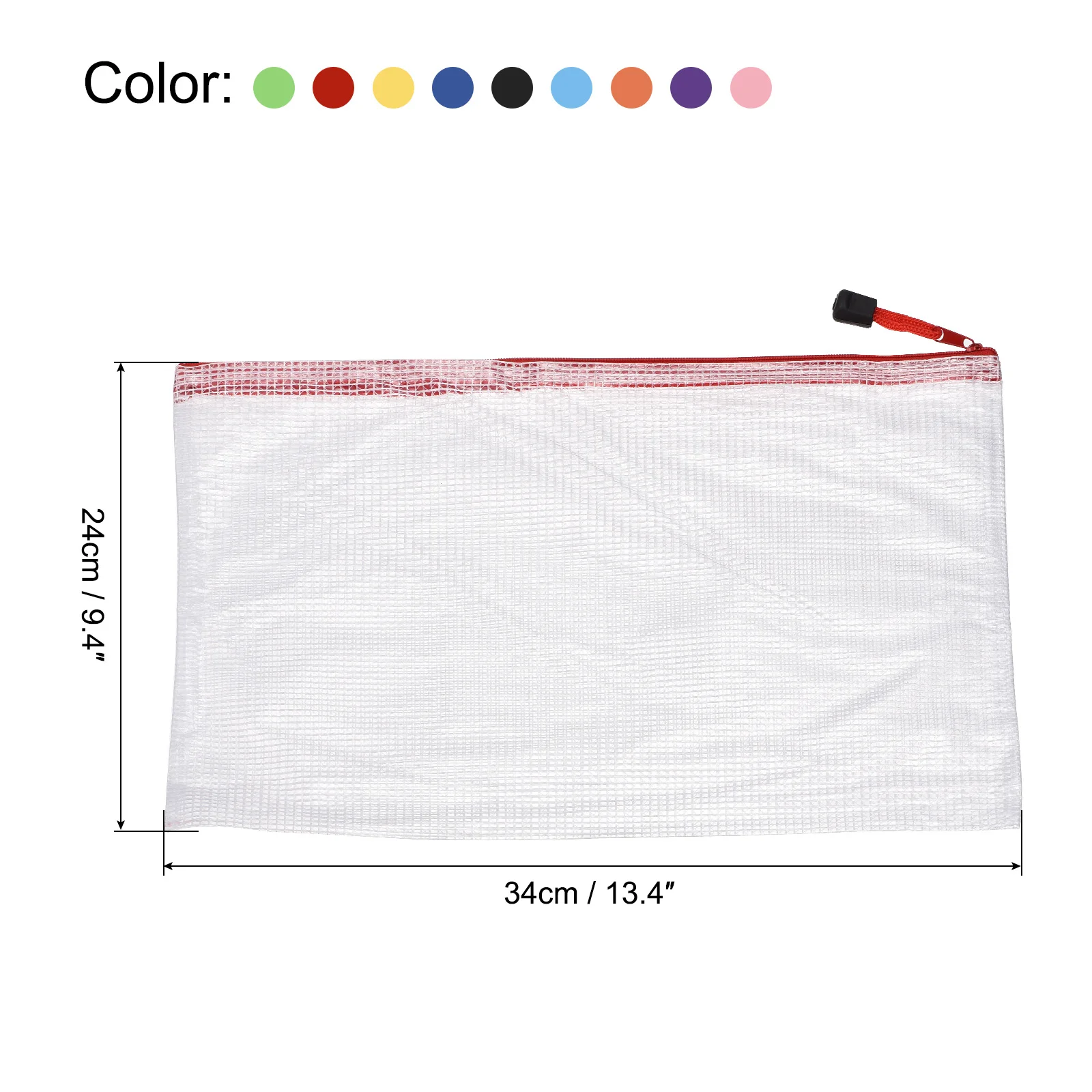 10/12pc 10Color Zipper Mesh Pouch A3 A4 Waterproof Zip File Bags Document Folders School Office Supplies Multipurpose Travel Bag