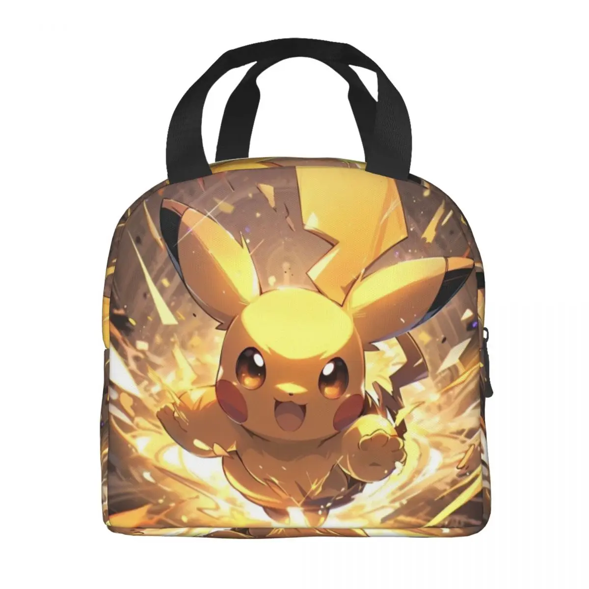 Pokemon Pikachu Lunch Bag Cartoon Portable Lunch Box Outdoor Picnic Print Cooler Bag Kawaii Oxford Tote Food Bags