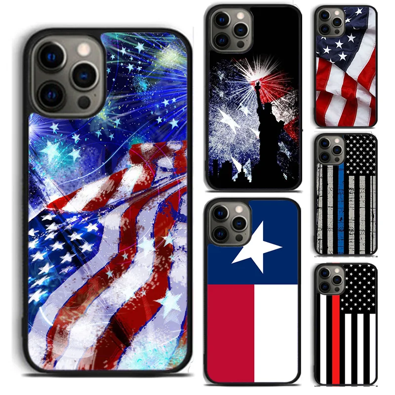 American Flag Statue of Liberty phone Case Cover For iPhone 16 15 14 Plus X XR XS apple 16 11 12 13 mini Pro Max coque