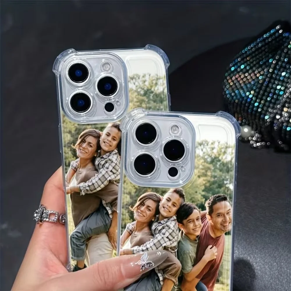 DIY Photos Customization Transparent TPU Four-Corner Anti-Fall Phone Case For IPhone 18 17 16 15 14 13 12 11 Pro Max Plus Cover view 5
