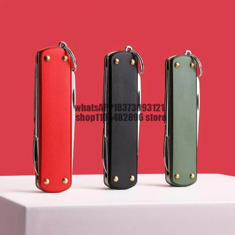 Mini Knife Multitool Folding Scissors Screwdriver Pocket Portable Outdoor Cutter Multipurpose Repair Tools Key Chain