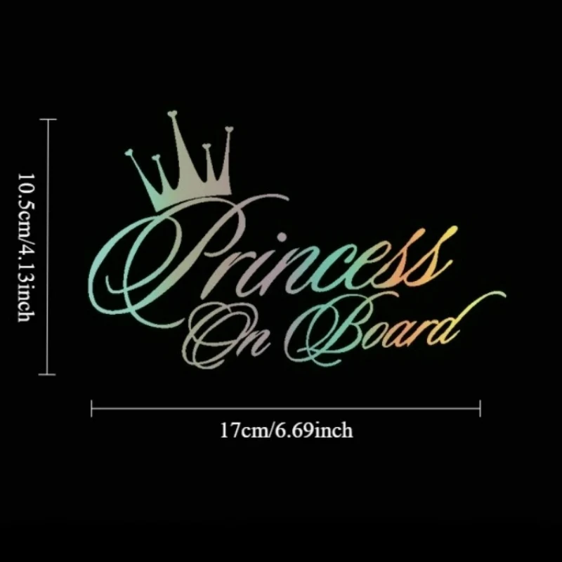 

High-quality Modified PET Engraved Car Sticker Princess on Board Self-adhesive Scratch Cover DIY Decoration Car Accessories